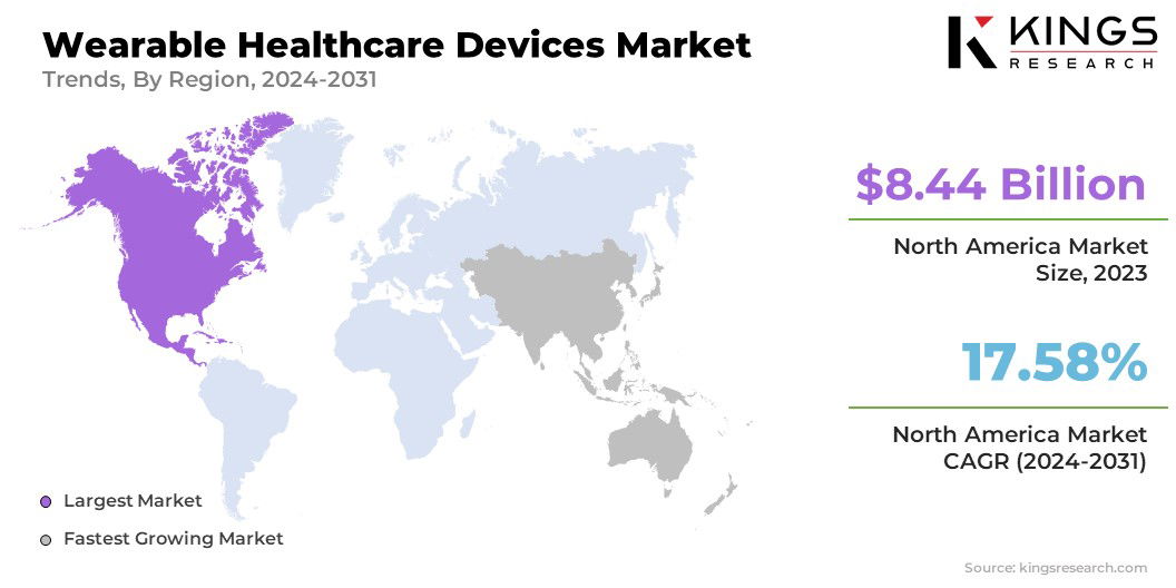 Wearable Healthcare Devices Market Size & Share, By Region, 2024-2031